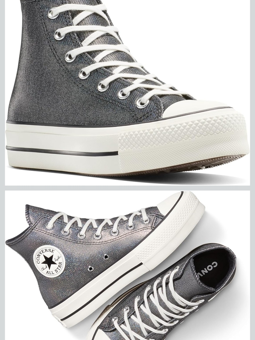 Converse Chuck Taylor All Star High Top Sneakers in Metallic Charcoal